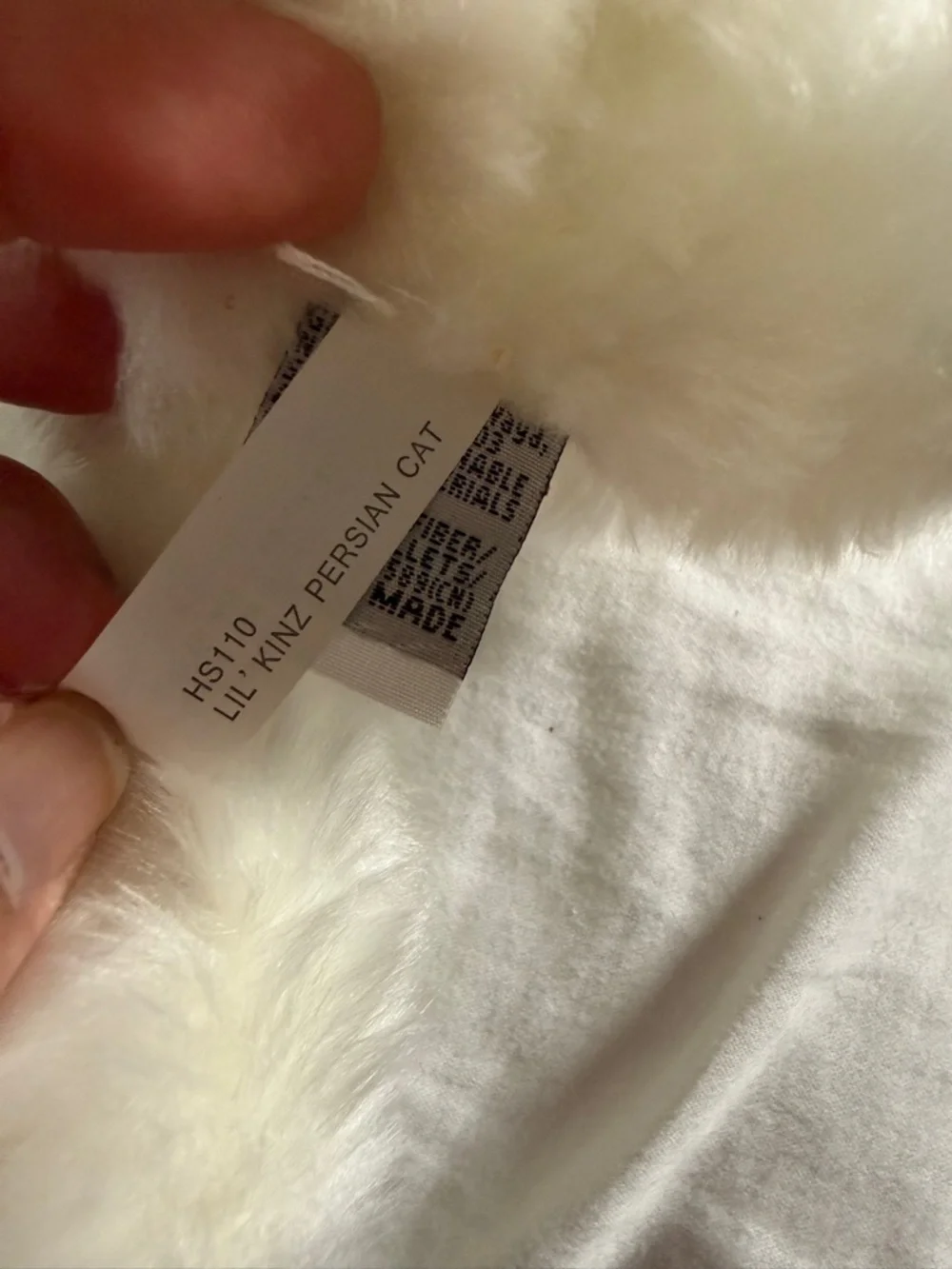 GANZ White Plush cat with Pink Nose